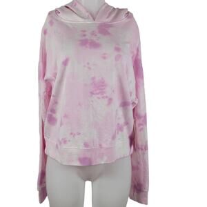 Danskin Tie Dye Orchid Glaze Lightweight Long Sleeve Hooded Sweatshirt L NWT
